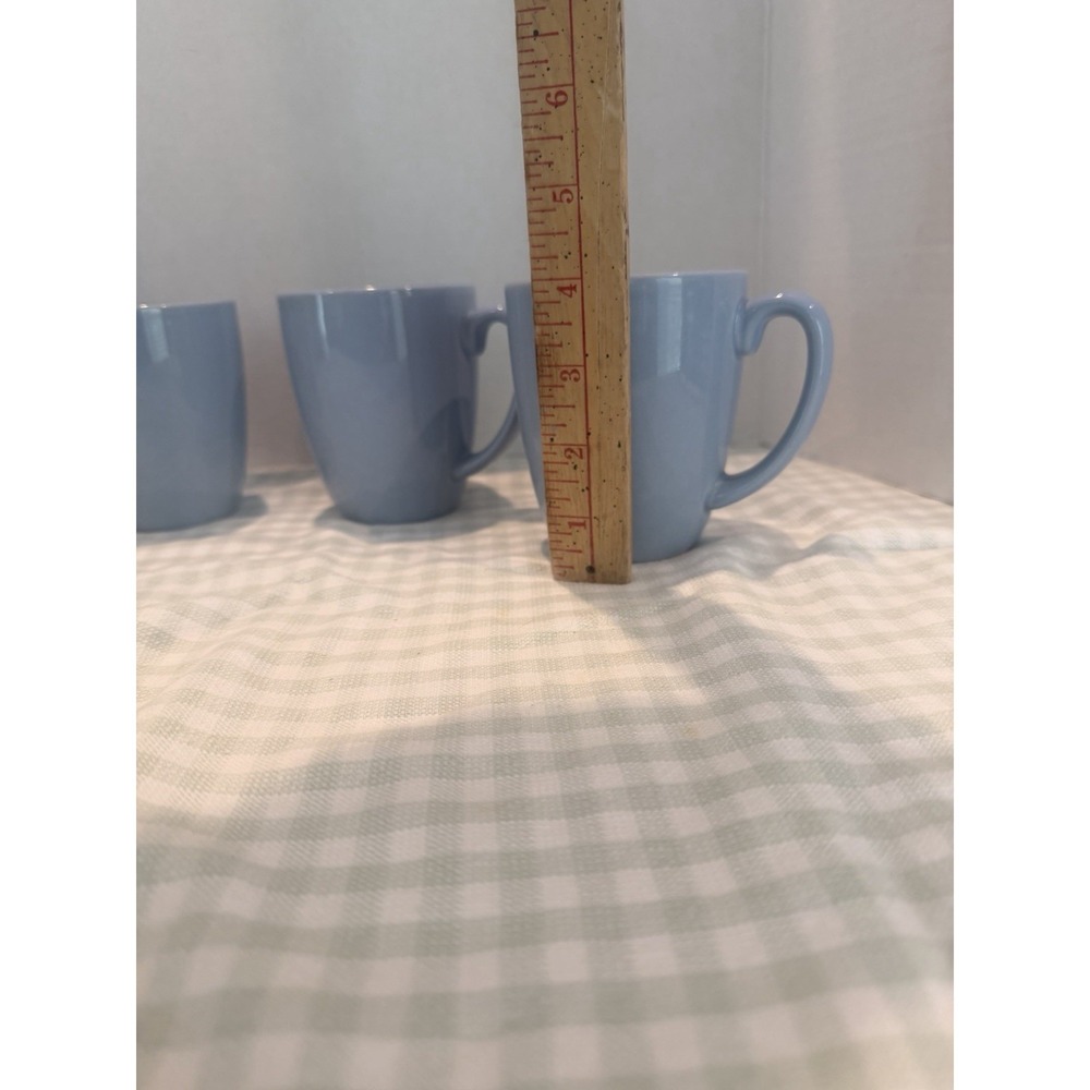 Correlle Light Blue Stoneware Coffee Mugs 4" 10oz Set of 4 - Picture 2 of 4
